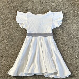 Jacadi White and Blue Striped Kids Dress